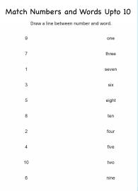 Matching Numbers And Number Words upto 10 #1