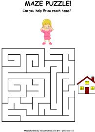 Mazes for Kids - Girl Home Maze Puzzle