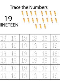 Number Tracing 19 - Count and Trace the Numbers