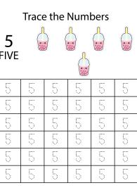 Number Tracing 5 - Count and Trace the Numbers