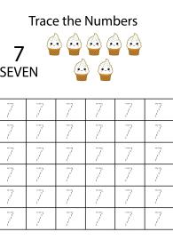 Number Tracing 7 - Count and Trace the Numbers