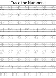 Number Tracing - 91-100