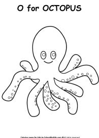 O for Octopus Coloring Page