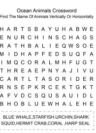 Ocean Animals Crossword Puzzle #1