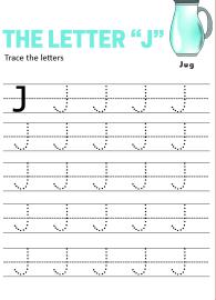 Practice Capital Letter J - Uppercase Letter Tracing