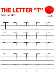 Practice Capital Letter T - Uppercase Letter Tracing