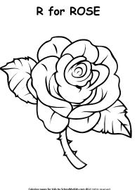 R for Rose Coloring Page