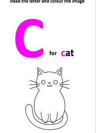 Read Letter C and Color the Cat