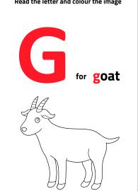 Read Letter G and Color the Goat
