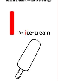 Read Letter I and Color the Ice Cream