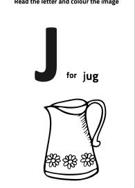 Read Letter J and Color the Jug