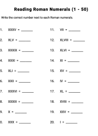 Reading Roman Numerals (1 - 50) #1