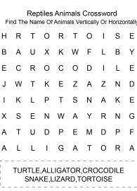 Reptiles Crossword Puzzle