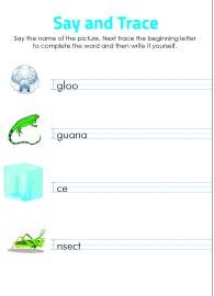 Say and Trace: Letter I Beginning Sound Words
