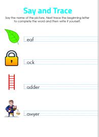 Say and Trace: Letter L Beginning Sound Words
