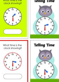 Telling Time to the Half Hour - Owl Cards Theme Time #1