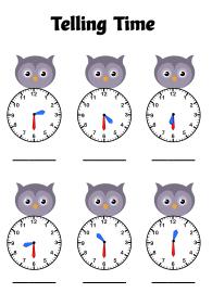 Telling Time to the Half Hour - Owl Theme Time