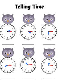 Telling Time to the Quarter Hour (Quarter Past) - Owl Theme Time