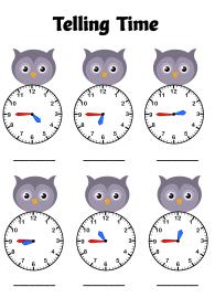 Telling Time to the Quarter Hour (Quarter To) - Owl Theme Time