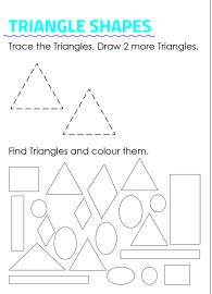 Trace, Draw, Find and Color Triangle Shapes