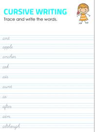 Tracing and Writing Cursive Words A #1