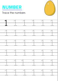Tracing number 1 - Numbers 1-10 tracing