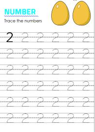 Tracing number 2 - Numbers 1-10 tracing