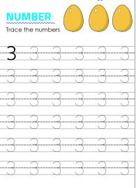 Tracing number 3 - Numbers 1-10 tracing