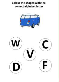 V for Van - Practice Beginning Letter