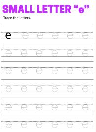 Writing Small Letter e - Lowercase Letter Tracing