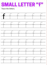 Writing Small Letter f - Lowercase Letter Tracing