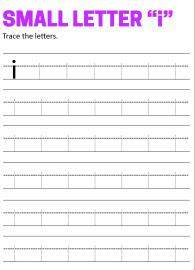 Writing Small Letter i - Lowercase Letter Tracing