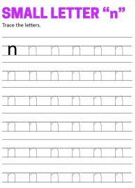 Writing Small Letter n - Lowercase Letter Tracing
