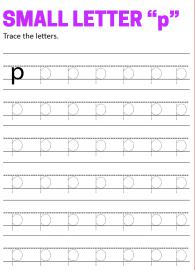 Writing Small Letter p - Lowercase Letter Tracing