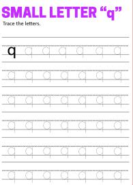 Writing Small Letter q - Lowercase Letter Tracing
