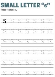 Writing Small Letter s - Lowercase Letter Tracing