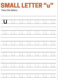 Writing Small Letter u - Lowercase Letter Tracing