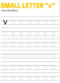 Writing Small Letter v - Lowercase Letter Tracing