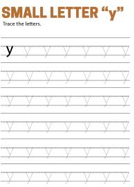Writing Small Letter y - Lowercase Letter Tracing