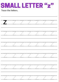 Writing Small Letter z - Lowercase Letter Tracing
