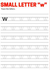 Writing Small Letter w - Lowercase Letter Tracing