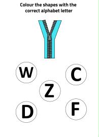 English Worksheet: Z for Zip - Practice Beginning Letter Worksheet