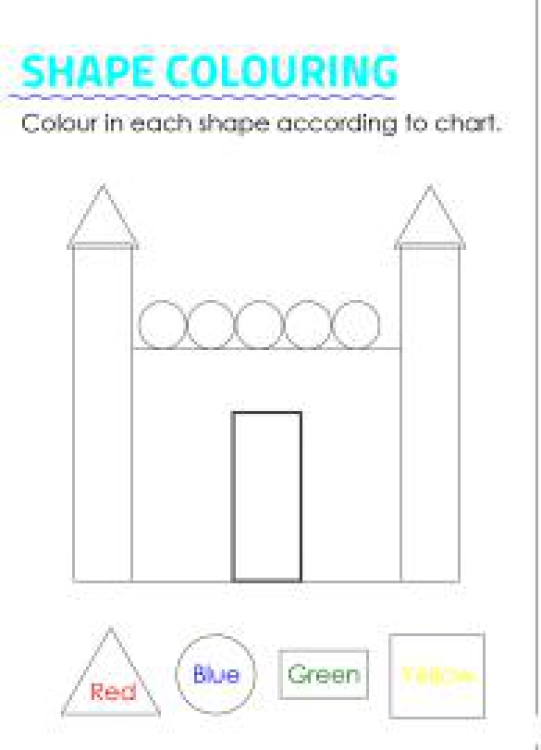 Art And Craft Worksheet: 2d Shapes - Shape Coloring Worksheet