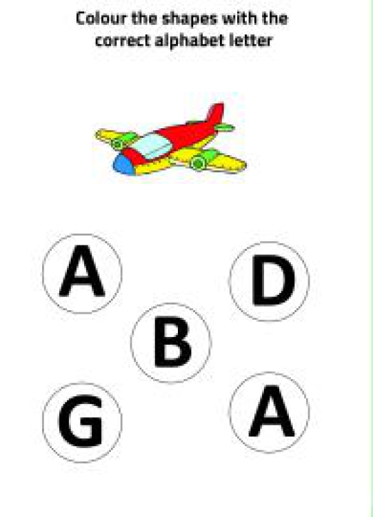 English Worksheet: A for Aeroplane - Practice Beginning Letter Worksheet
