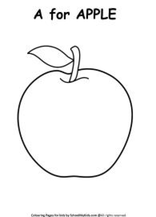 Art And Craft Worksheet: A for Apple Coloring Page Worksheet