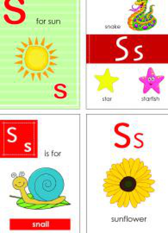 English Worksheet: Alphabet Flash Cards - Flashcard Letter S Worksheet