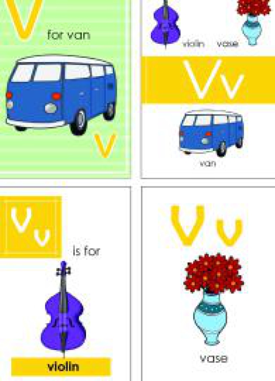 English Worksheet: Alphabet Flash Cards - Flashcard Letter V Worksheet