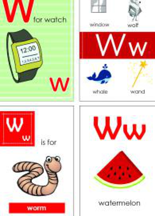English Worksheet: Alphabet Flash Cards - Flashcard Letter W Worksheet