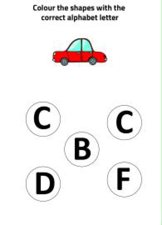English Worksheet: C for Car - Practice Beginning Letter Worksheet