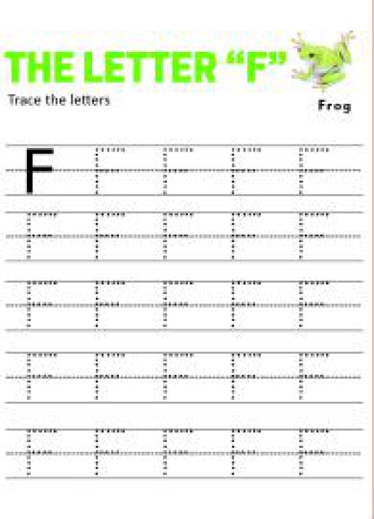 English Worksheet: Capital Letter F - Practice Uppercase Letter Tracing Worksheet